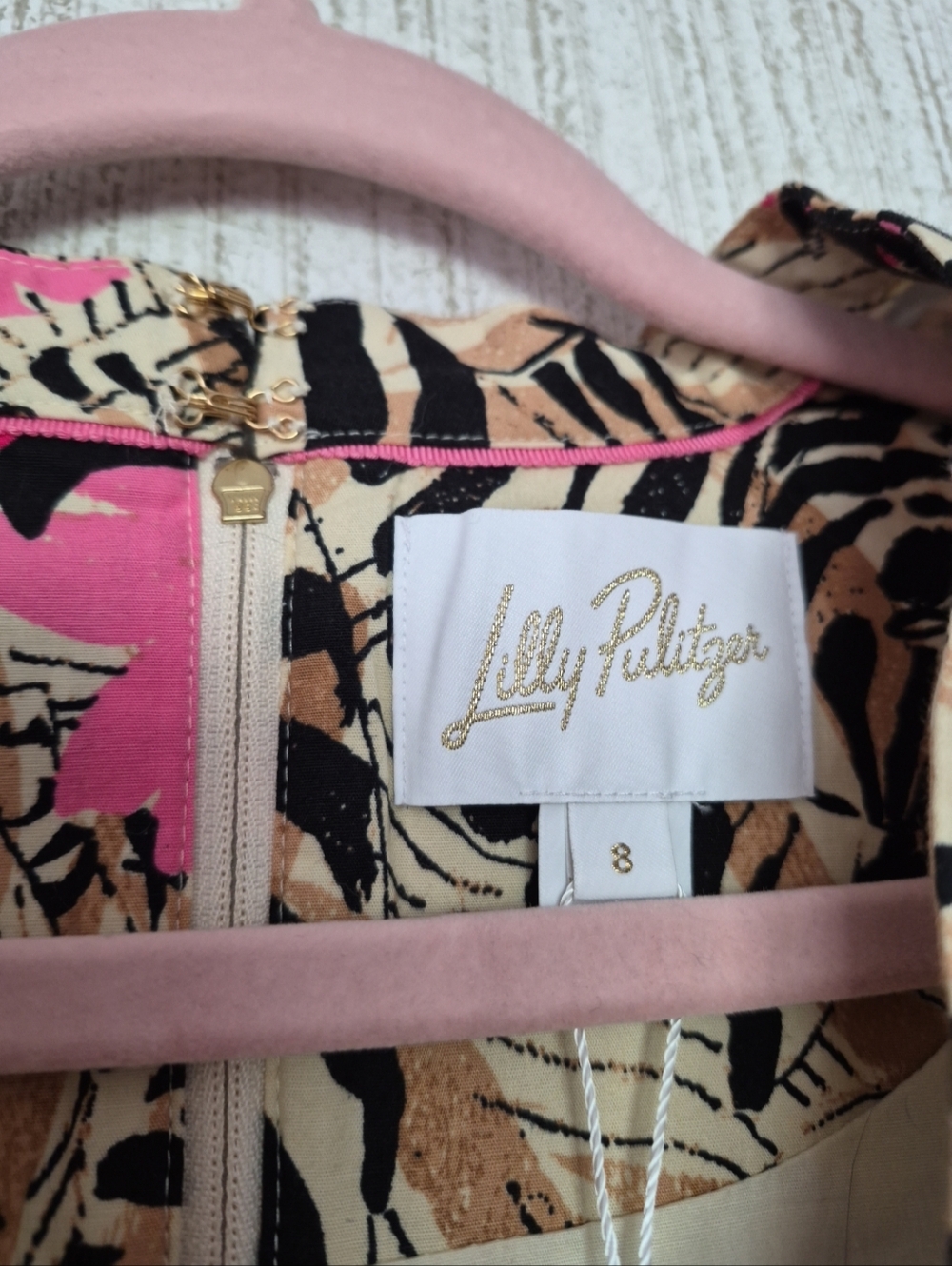 NWT Lilly Pulitzer Size 8 Phillipa Stretch Dress Rutabaga El Morocco Zebra Print - Picture 2 of 13
